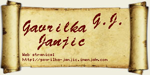 Gavrilka Janjić vizit kartica